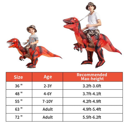 Inflatable Dinosaur Costume Halloween Costumes Funny Blow up Costume for Party Cosplay Clothing Set